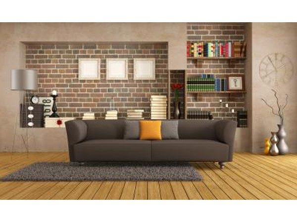Brown furniture goes well with a brick home.