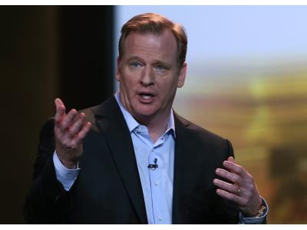 NFL Commissioner Roger Goodell speaks in Las Vegas.
