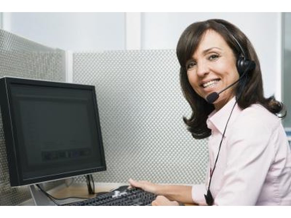 Customer service agent doing data entry