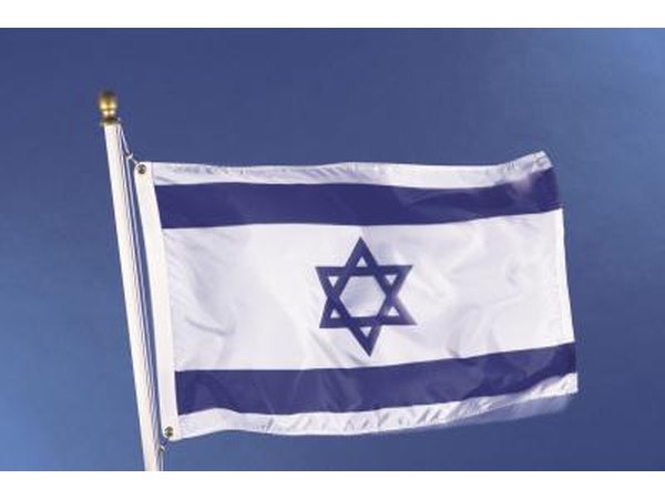 Israeli flag blowing in the wind