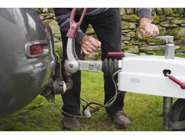 A close-up of a tow hitch