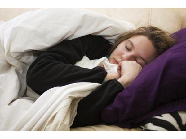Woman resting with cold