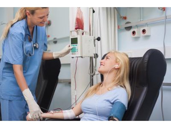 Woman at pro-profit blood drive