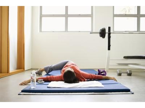 Woman lying on back