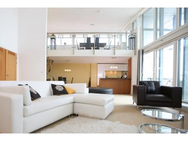 Split-level home living room space