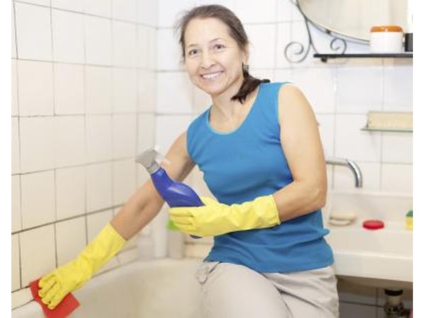 Clean your shower, bathtub and any areas you touched with a germ-killing cleaner that has a sanitizer.