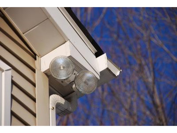 Security lights attached to home