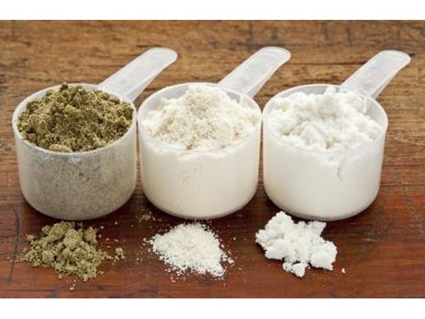 Scoops of protein powder