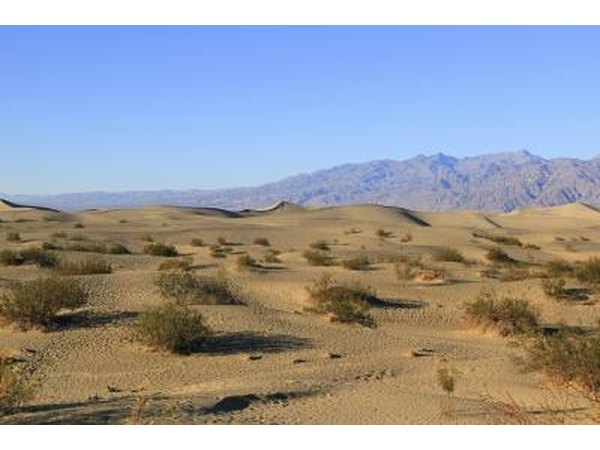 Ripples and mountain peaks in Death Valley.