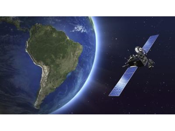 Satellite taking images of the earth from space