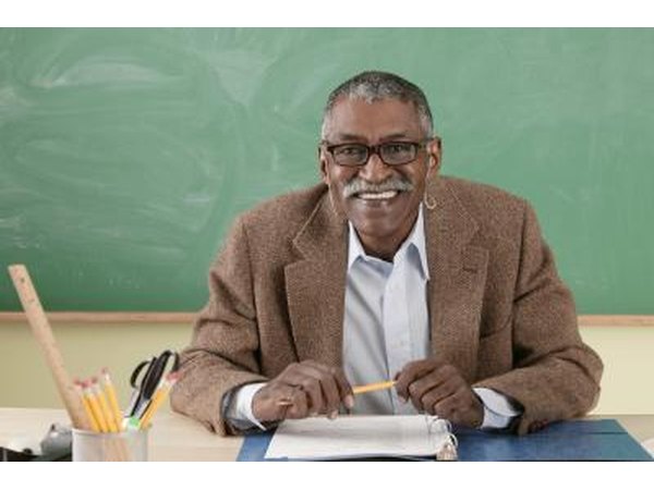 older teacher with glasses