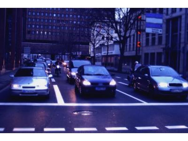 Car headlights.
