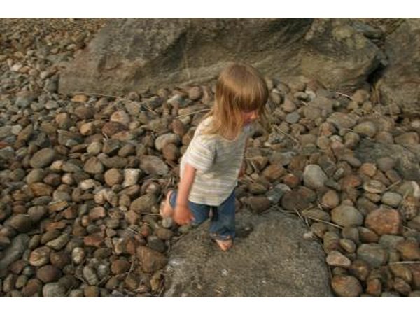 Rounded pebbles make attractive pavers.