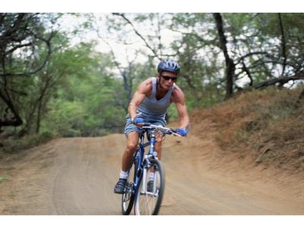 Man mountain biking