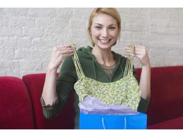 Woman opening gift