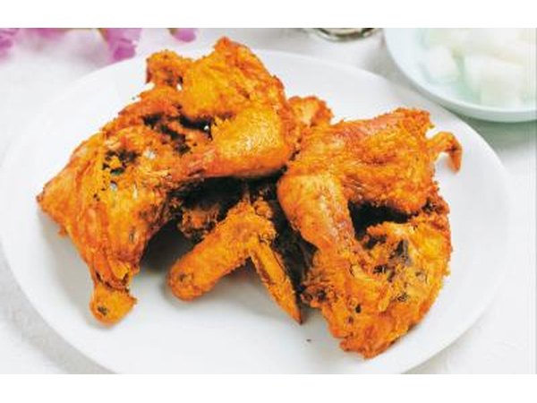 A plate of fried chicken.