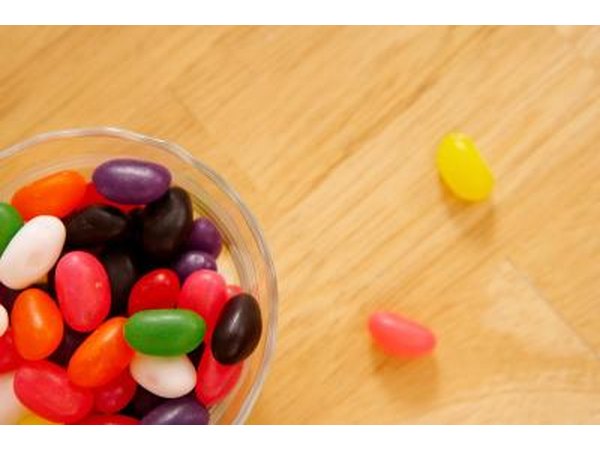 A bowl of colored jelly beans.