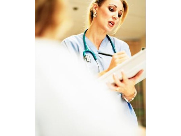 Nurse talking to patient