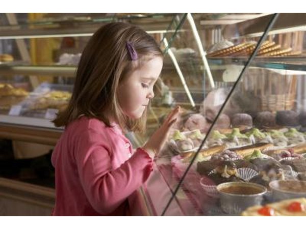 Girl looking at ice cream