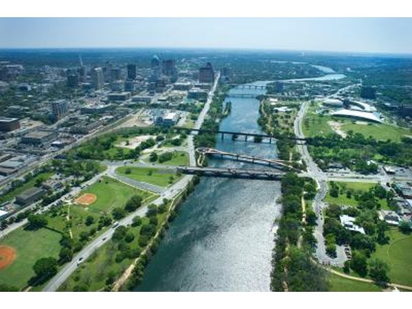 A aerial view of Austin, Texas.