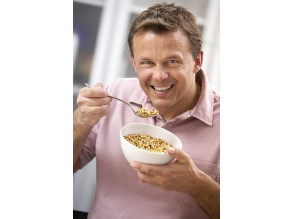 Man eating cereal