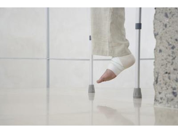 Use crutches if you must walk around.