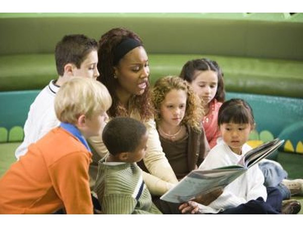 woman reading at children's library
