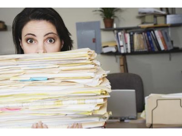 Stressed woman at work