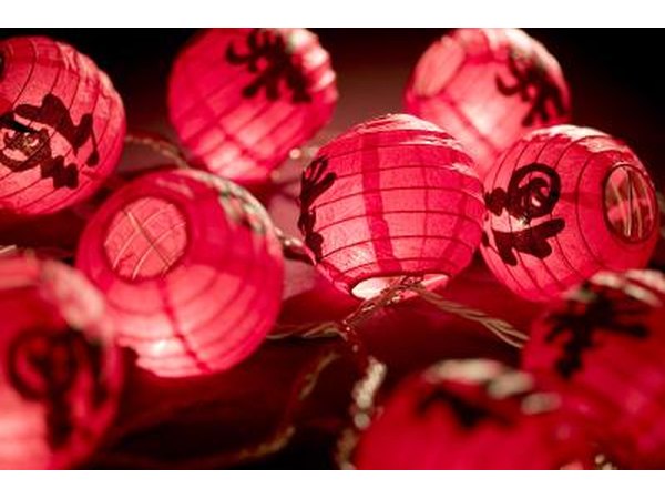 An example of the paper lanterns you might find decorating a Chinese city or home during the Christmas season.