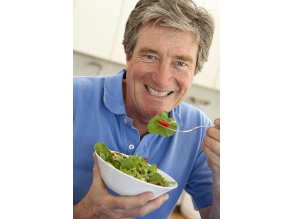 Man eating a salad