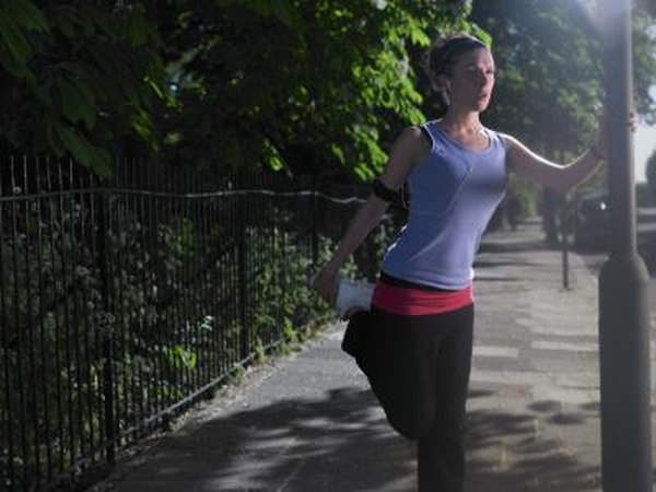 Stretch your injured foot or leg by standing on one leg.