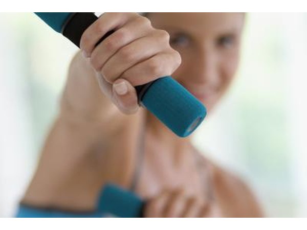 Woman lifting weights