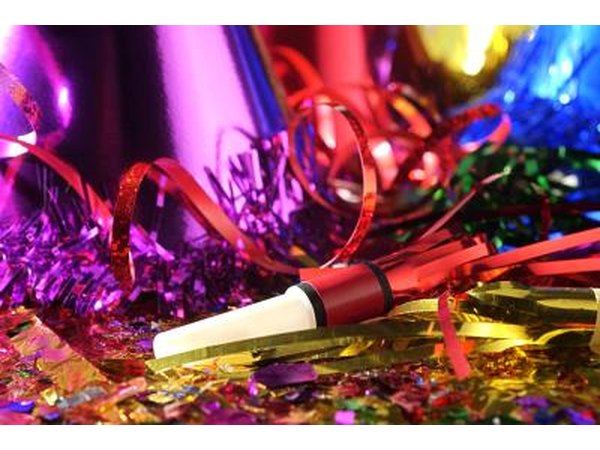 bright colored metallic decorations