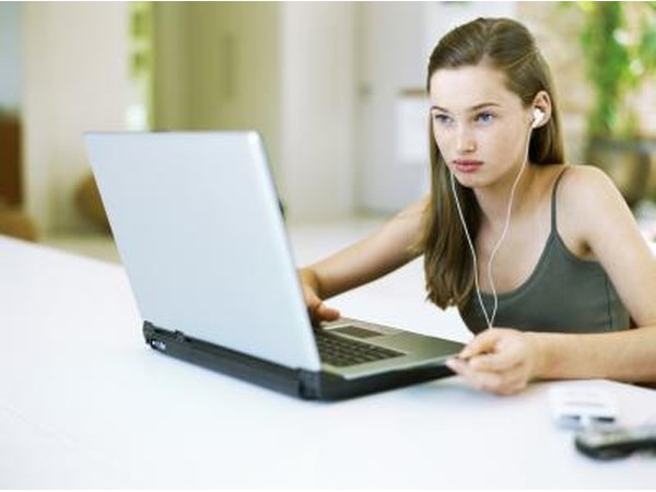 Teenage girl on laptop