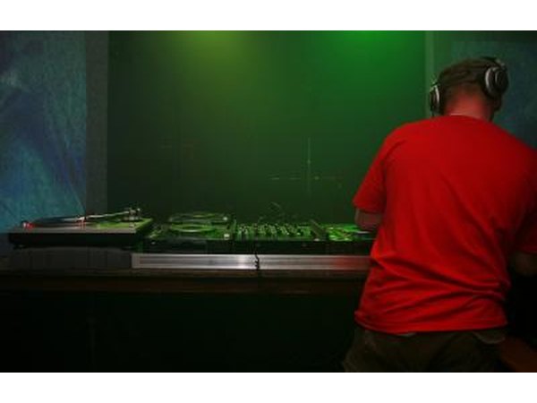Sound engineer working with equipment