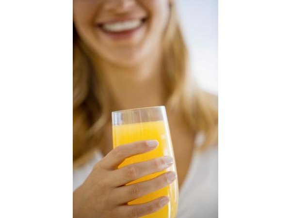 Girl drinking juice