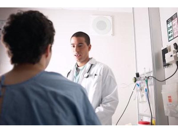 A patient and doctor discuss medical treatment.