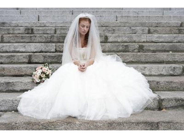 Picking out a wedding dress.