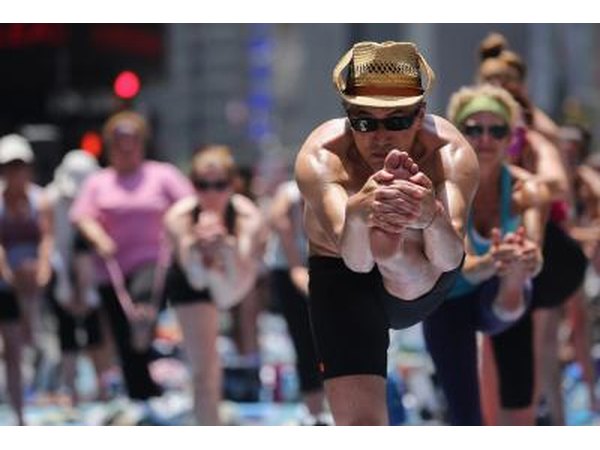 Outdoor Bikram yoga class