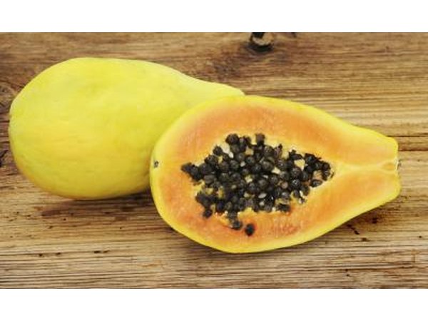 freshly sliced papaya