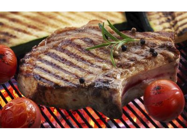 Steak with scored grill lines