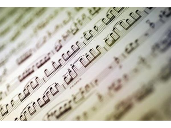 Close up of sheet music.