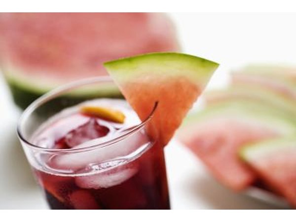 fruit juice with watermelon on glass