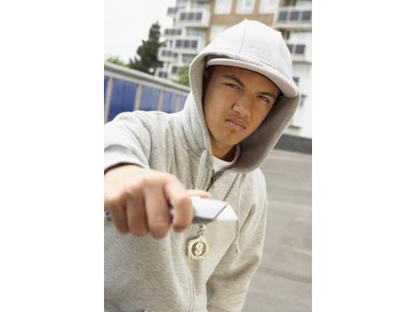 Teenage boy with knife
