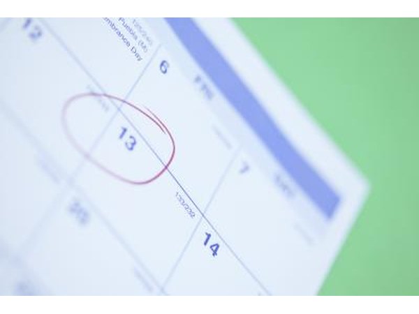 date marked on calendar