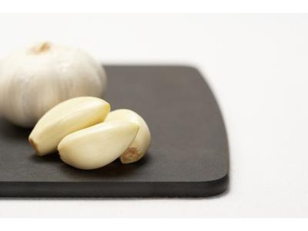 Garlic on cutting board