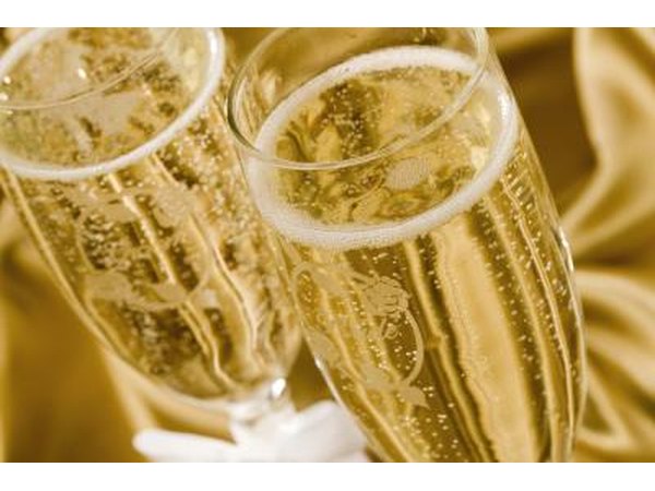 Champagne filled glasses.