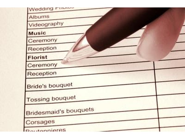 Planning a wedding.
