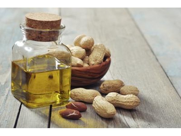 Small bottle of peanut oil