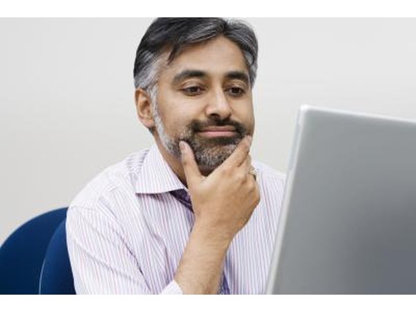 Man researching online